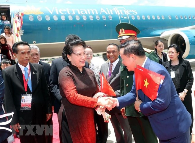 NA Chairwoman arrives in Bangkok for AIPA 40, Thailand visit