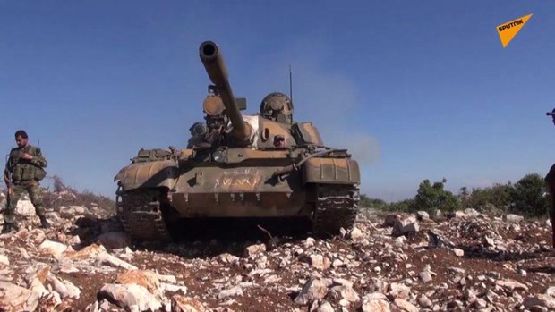 Xe tăng của lực lượng quân chính phủ Syria. (Nguồn: Sputnik)