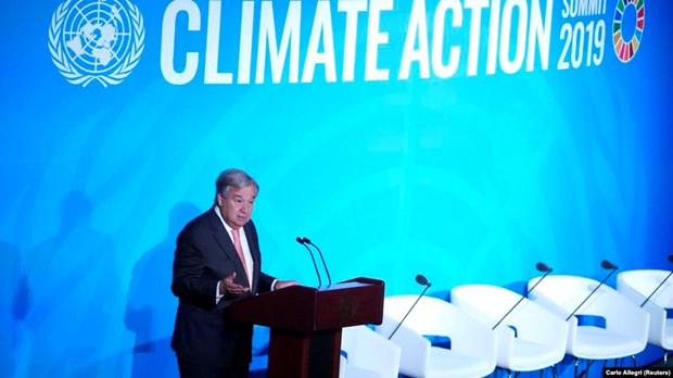 Tổng Thư ký Liên hợp quốc Antonio Guterres phát biểu khai mạc hội nghị. (Nguồn: Reuters)
