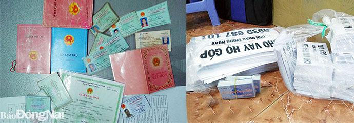 Số giấy tờ và tài liệu công an thu giữ trong quá trình khám xét chỗ ở của các đối tượng