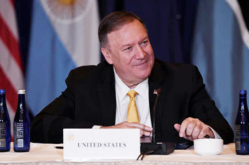 Ngoại trưởng Mỹ Mike Pompeo bên lề cuộc họp của Đại hội đồng Liên Hiệp Quốc hôm 26-9