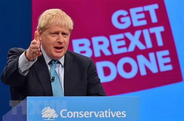 Thủ tướng Anh Boris Johnson phát biểu tại Hội nghị thường niên của đảng Bảo thủ ở thành phố Manchester ngày 2-10-2019. (Nguồn: AFP/TTXVN)