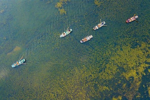 A bird-view of Tam Coc - Bich Dong in Autumn