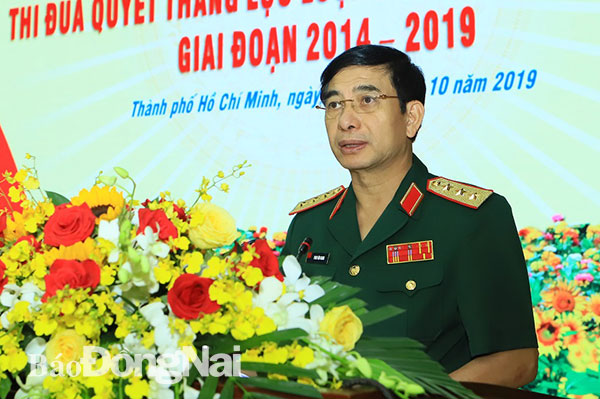 Thượng tướng Phan Văn Giang phát biểu tại Đại hội Thi đua quyết thắng
