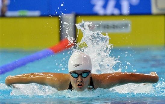 Vietnamese female swimmer Nguyen Thi Anh Vien bags a silver medal at the CISM (International Military Sports Council) World Games 2019 in Wuhan, China. (Photo: VNA)