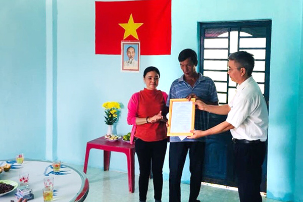 Handing over charity house to poor household