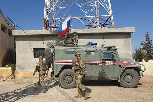 Binh sỹ Nga được điều động tới thành phố Kobane, miền Đông Bắc Syria ngày 23-10-2019. (Nguồn: AFP/TTXVN)