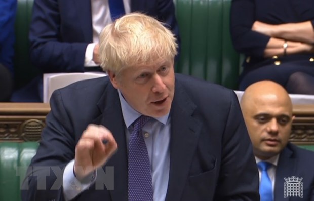 Thủ tướng Anh Boris Johnson tại cuộc họp Quốc hội ở London, Anh. (Nguồn: AFP/TTXVN)