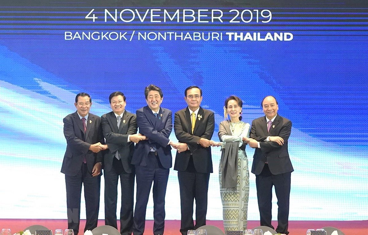 Thủ tướng Nguyễn Xuân Phúc dự Hội nghị Cấp cao Mekong-Nhật Bản lần thứ 11. (Ảnh: Thống Nhất – TTXVN)