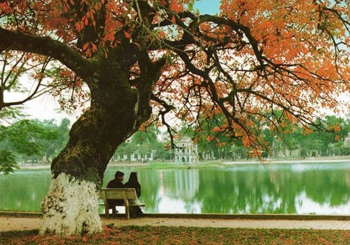 An enthralling view to Hoan Kiem Lake, the icon of Hanoi. Photo: Vietnam Express Travel.