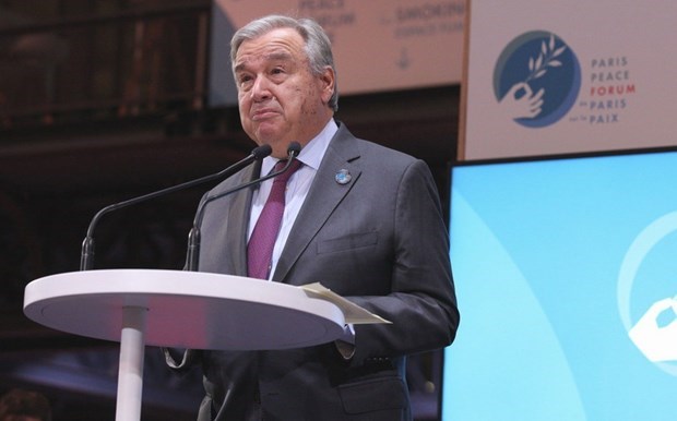 United Nations Secretary-General Antonio Guterres speaks at the forum