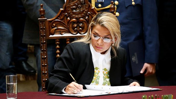 Tổng thống lâm thời tự xưng của Bolivia Jeanine Áñez. (Nguồn: Reuters)