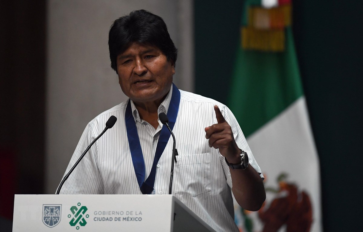 Cựu Tổng thống Bolivia Evo Morales tại cuộc họp báo ở Mexico City, Mexico ngày 13-11-2019. (Ảnh: AFP/TTXVN)