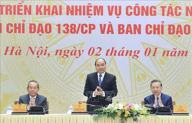  Prime Minister Nguyen Xuan Phuc (middle) at the event.