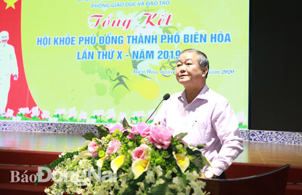 Phó chủ tịch UBND tỉnh, Trưởng ban chỉ đạo HKPĐ thành phố Phan Chí Cường phát biểu tại lễ bế mạc HKPĐ TP. Biên Hòa
