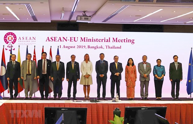 Hội nghị Bộ trưởng Ngoại giao ASEAN-EU năm 2019. (Ảnh: Hữu Kiên/TTXVN)