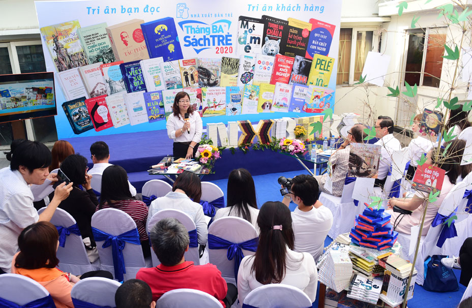 Nhà xuất bản Trẻ TP.Hồ Chí Minh công bố chương trình “Tháng Ba sách Trẻ 2020” với mục đích “tri ân bạn đọc, tri ân khách hàng” ngày 20-2. Ảnh: Yến Thanh