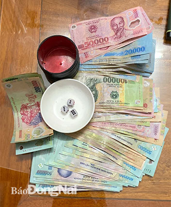 Tang vật trong các vụ đánh bạc bị Công an H.Long Thành thu giữ. Ảnh: T.Danh