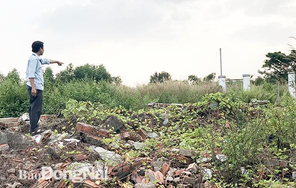 Một khu đất của ông T.T.G. ở P.Phước Tân (TP.Biên Hòa) bán cho nhiều người. Ảnh: Gia An