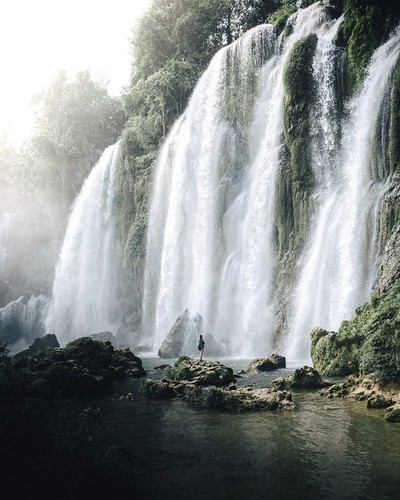 "Waterfall Paradise" by Mica Veras Dos Santos. The waterfall captured by Santos can be found situated in the north of the country in Cao Bang province.