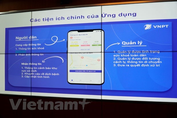 The Ministries of Health, and Information and Communications have suggested all Vietnamese use NCOVI to report their health status, while getting updated on relevant information. (Photo: VNA)