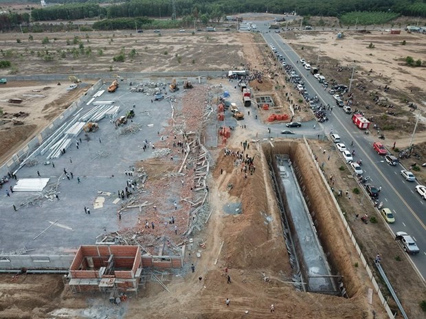 Four detained to serve investigation of deadly wall collapse in Dong Nai