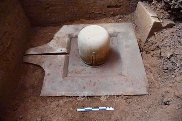 A Shiv Linga dating back to the 9th century found at  Cham temple complex at My Son Sanctuary. 