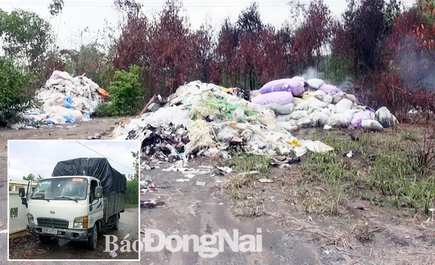 Công an xã Trị An bắt giữ xe tải nhiều lần đổ rác trộm tại địa phương