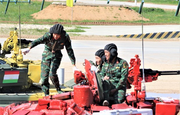 Some members of the Vietnamese delegation at the International Army Games 2019 (Photo: VNA)