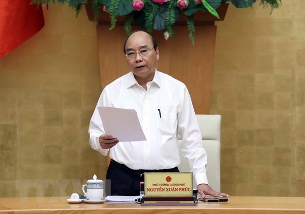 Prime Minister Nguyen Xuan Phuc speaks at the event.