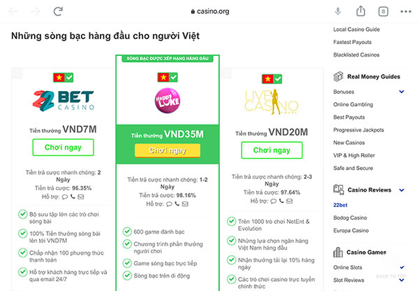 Quảng cáo cờ bạc online công khai