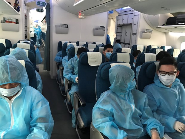 Vietnamese citizens in Australia on a repatriation flight on October 7 (Photo: VNA)