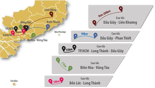 Đồ họa thể hiện các tuyến đường cao tốc đi qua địa bàn tỉnh (Thông tin: Phạm Tùng - Đồ họa: Hải Quân)