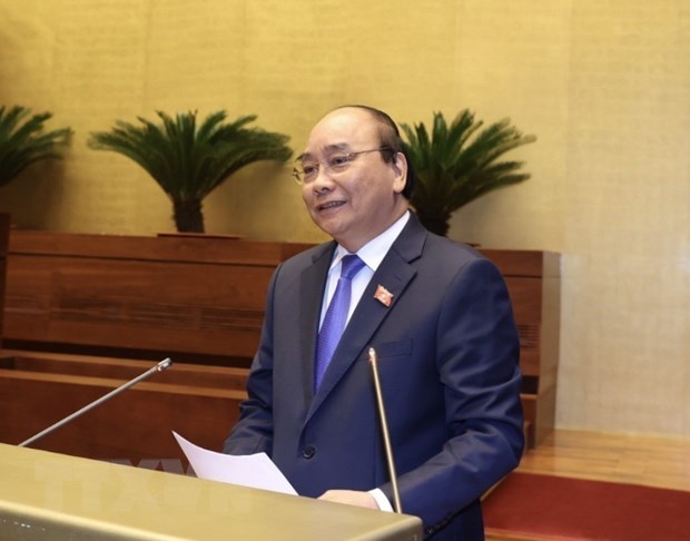 Prime Minister Nguyen Xuan Phuc appears before the National Assembly on November 10.