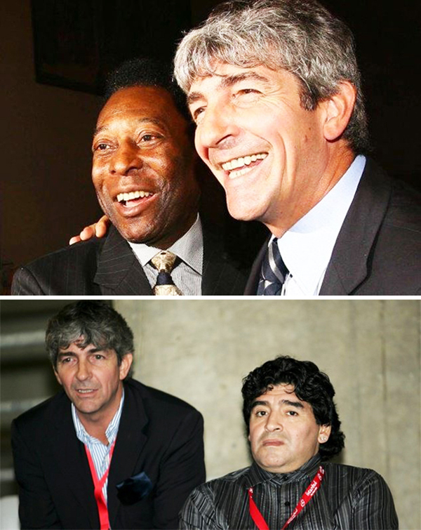 Paolo Rossi chụp ảnh chung với những danh thủ khác như Pele, Maradona