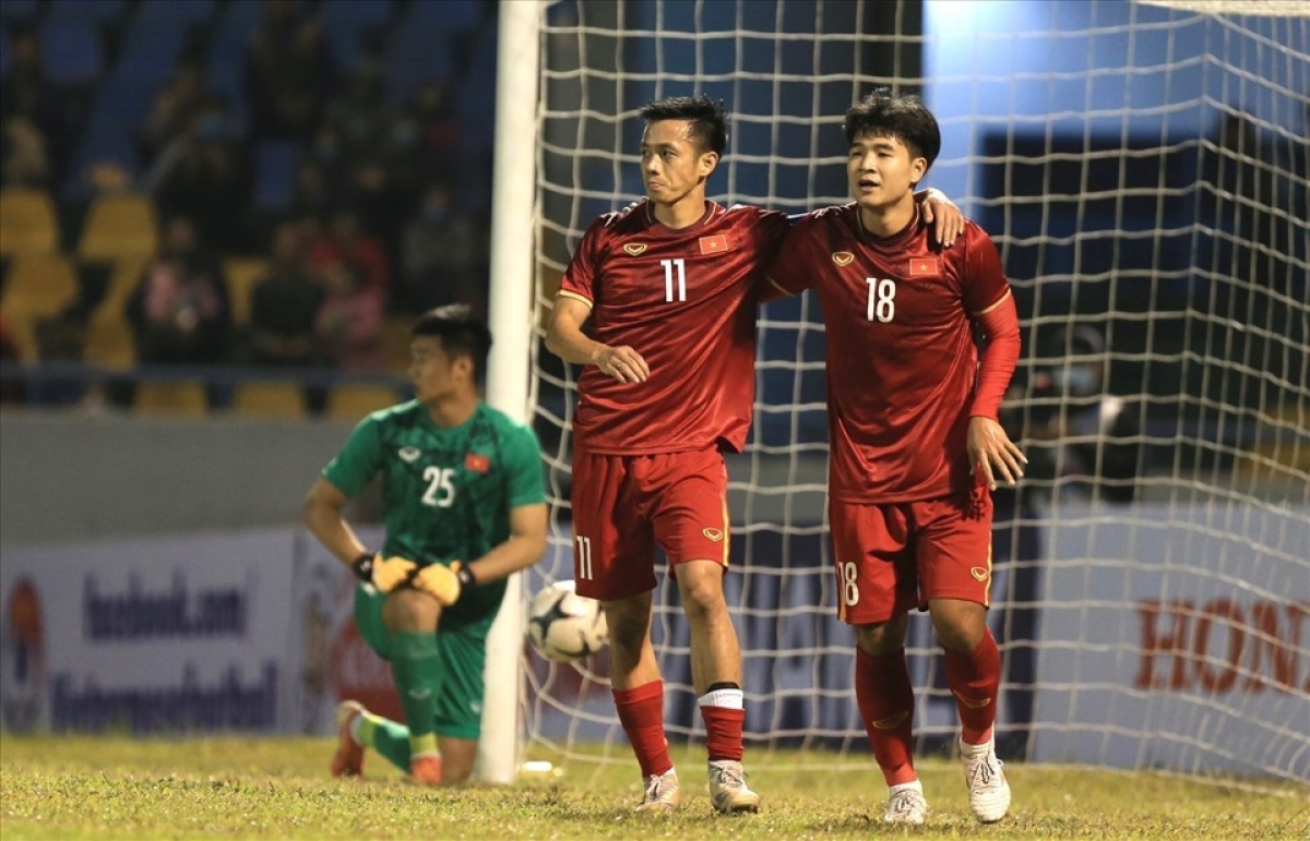 Footballers of the Vietnamese national men’s football team play in their final gathering of 2020.