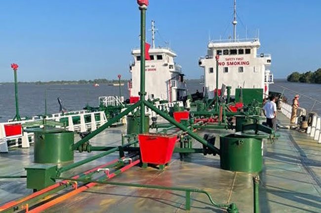 Nhat Minh 07 and Nhat Minh 09 vessels, which have been seized as they were used to transport fake fuel in a major fake fuel ring - PHOTO: TPO