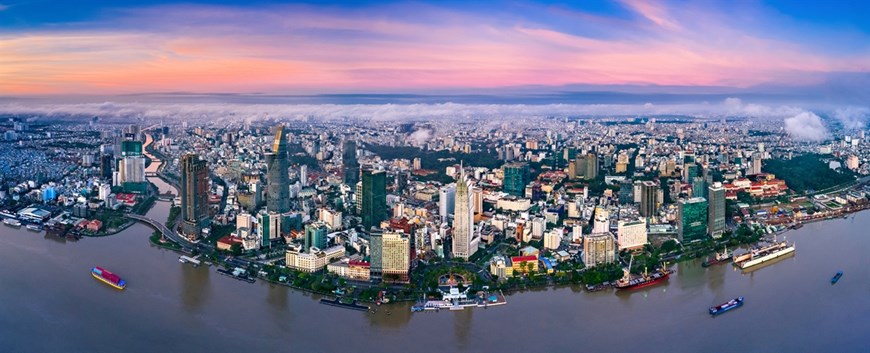 A view of Ho Chi Minh City from Sai Gon river.