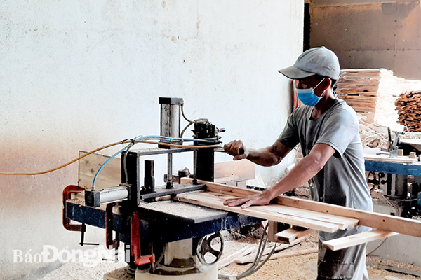 Sản xuất gỗ xuất khẩu tại một doanh nghiệp ở Biên Hoà