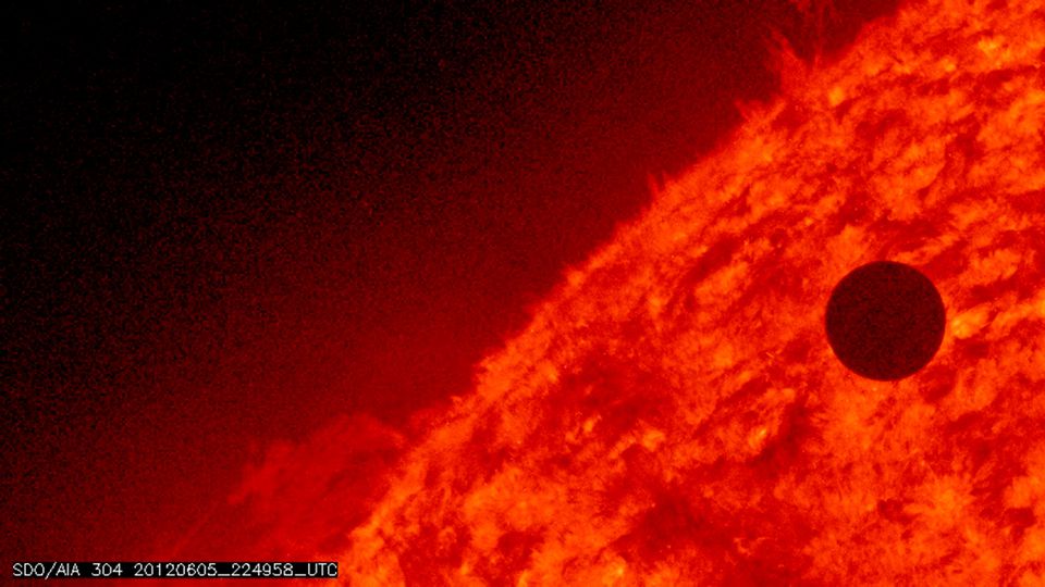 Handout image courtesy of NASA shows the planet Venus at the start of its transit of the sun, June 5, 2012. Venus passed directly between the sun and Earth, a transit that won't occur again until 2117. 