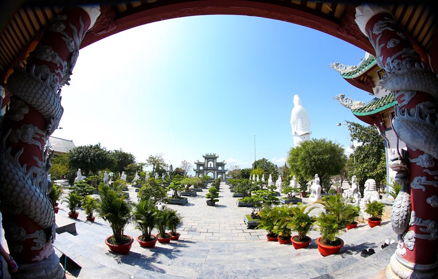 The Arhats statute garden seen from the main shrine.