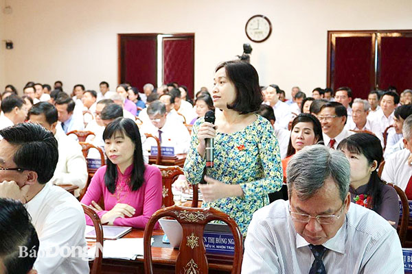 Đại biểu phát biểu tại Kỳ họp thứ 4 HĐND tỉnh khóa IX, nhiệm kỳ 2016-2021