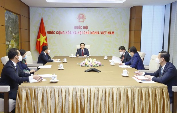 National Assembly Chairman Vuong Dinh Hue holds online talks with President of the Russian Federal Council (upper house) Valentina Ivanovna on Jun