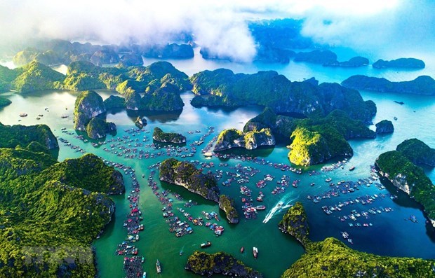 A bird view of Cat Ba archipelago (Photo: VNA)