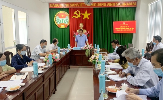 Phó bí thư Tỉnh ủy Quản Minh Cường phát biểu chỉ đạo tại buổi làm việc