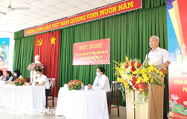 Ủy ban MTTQ Việt Nam TP.Biên Hòa tổ chức hội nghị tiếp xúc giữa cử tri của thành phố với các ứng cử viên đại biểu Quốc hội khóa XV. Ảnh: Phương Hằng