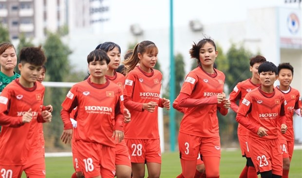 The Vietnamese women's team (Photo: VNA)