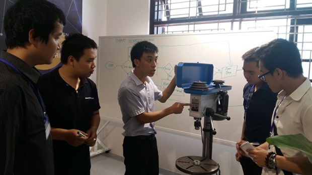 University students join an employment session in central Vietnam.
