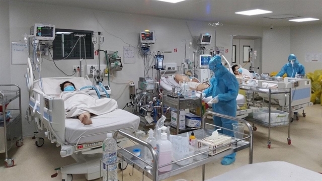 Severely ill COVID patients are treated at the HCM City Hospital for Tropical Diseases. — Photo courtesy of the hospital
