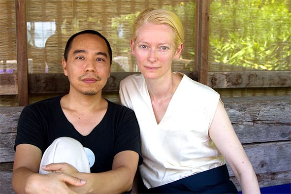 Đạo diễn Thái Lan Apichatpong Weerasethakul và ngôi sao Tilda Swinton (phim Memoria)